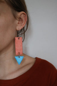 "Mismatched + Tangerine" Earrings